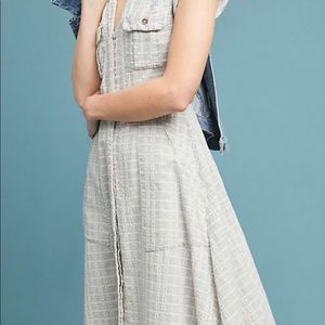 Anthro Nico Nico windowpane shirt dress NWOT